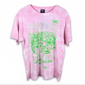 Vintage Pink and Green Graphic Tee
